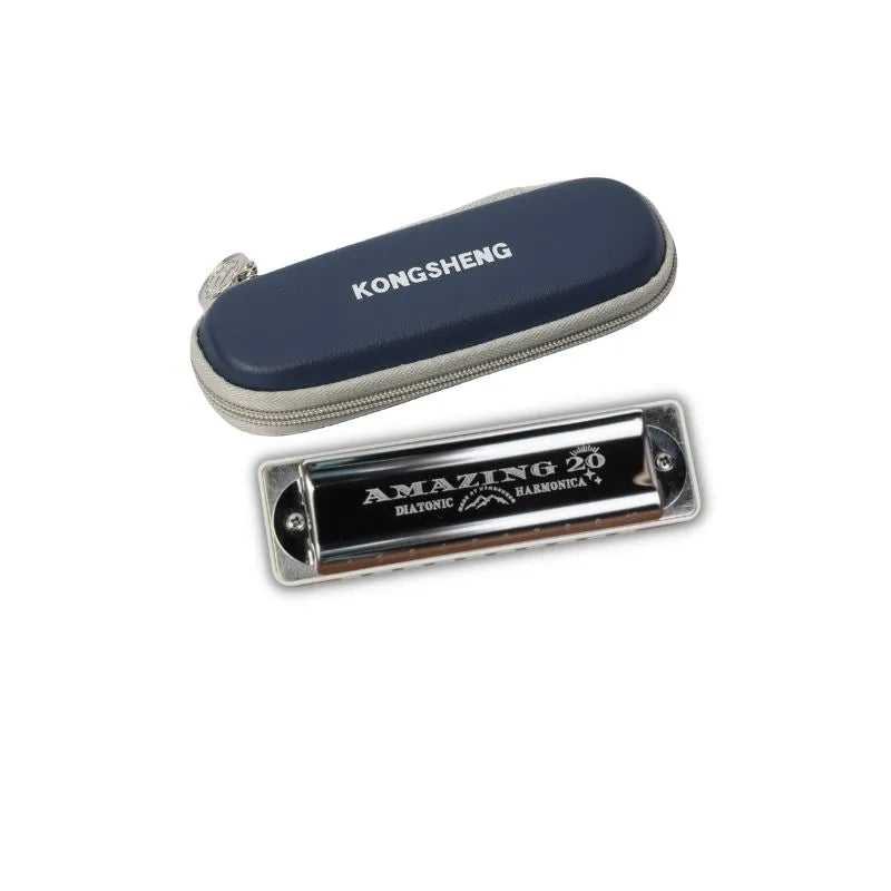 KONGSHENG New Amazing 20 10-Hole Diatonic Harmonica White and Black Toyland EU