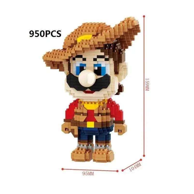 New Anime Mini Blocks Cute Cartoon Peach Luigi Building Bricks Toys for Children Present Bowser Valentine Girls Boy Juguetes - ToylandEU