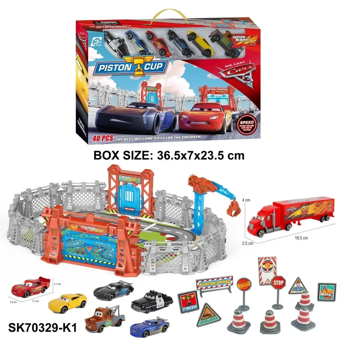 Pixar Diecast Car Set With Mater And McQueen Playset - ToylandEU