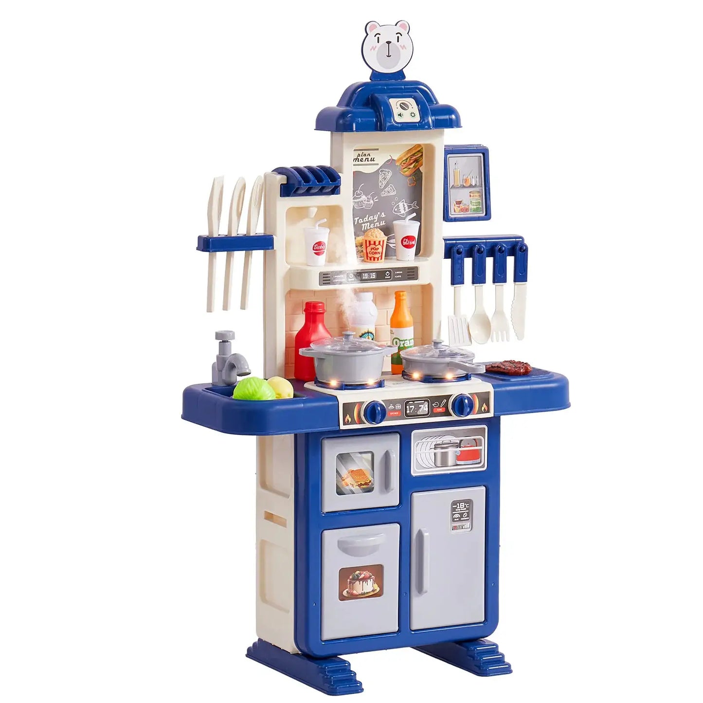 SucceBuy Kids Kitchen Toys Toddlers Play House Kitchenware Set 48 PCS Pretend Play Simulation Kitchen Children's Cooking Toys - ToylandEU