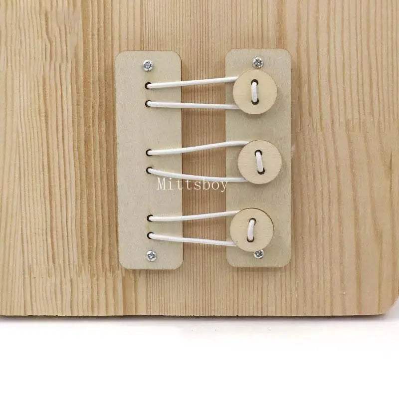 Busy Board Accessories Montessori Wooden Toy with Key Lock Switch Slides and Paillette Educational Early Learning Toy - ToylandEU