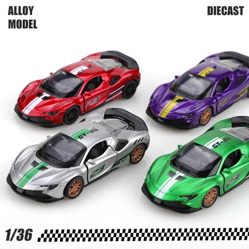 SF90 Alloy Diecast Pullback Racing Car Racetrack Colors - ToylandEU