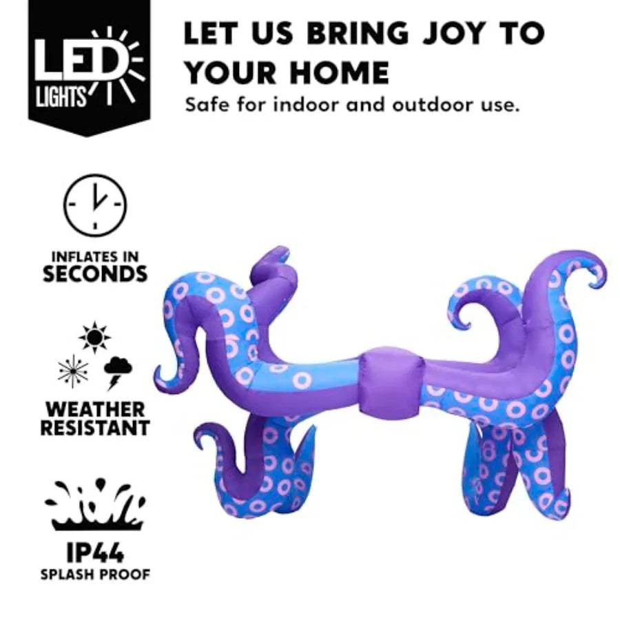 Inflatable Octopus Tentacle Decoration | LED Lights | Black | Trunk or Treat