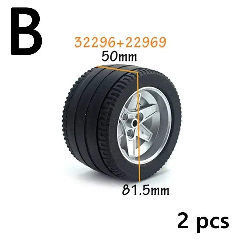 MOC Technical Tire Wheel Cross Hole Set Motorcycle Car Truck Wheels 44309 92402 32019 54120 11957 Construction Building Block - ToylandEU