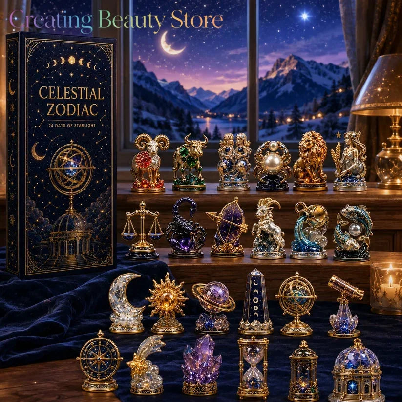 Advent Calendar | 24 Day Crystal Witch Theme | 2D Acrylic Blind Box Ornaments | Fantasy Home Decor