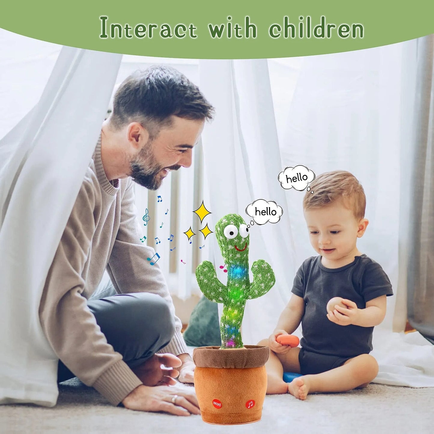 Singing and Dancing Electronic Plush Cactus Toy - ToylandEU