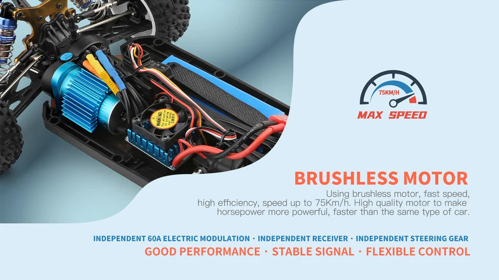 RC 1:12 Electric 4WD High-Speed RC Racing Cars - 75KM/H & 55KM/H Remote Control Drifters with 3000mAh Battery