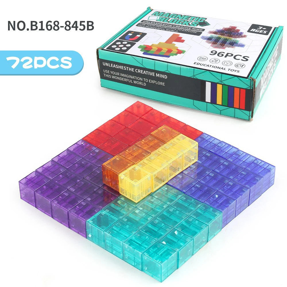 Magnetic Building Blocks | Transparent | STEM Educational | Ages 4 To 12