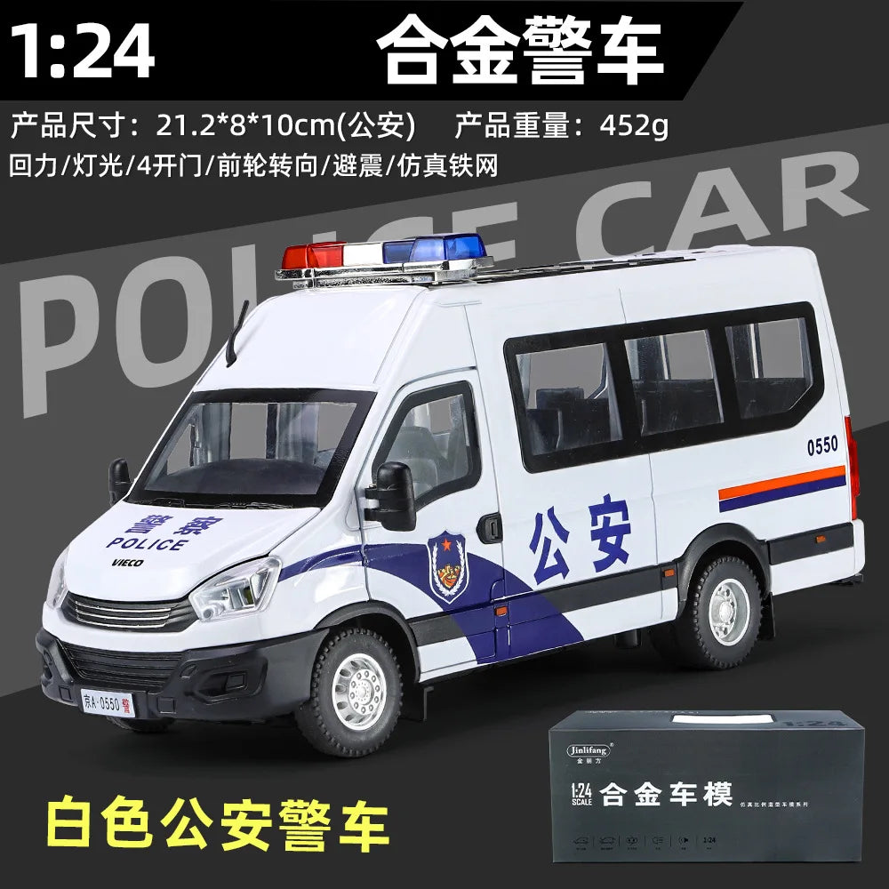 Highly Detailed 1:24 Scale Diecast IVECO Police Car Model