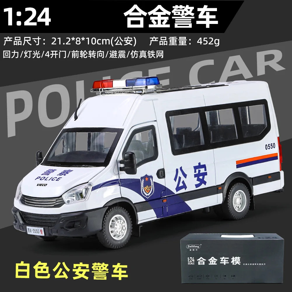 Highly Detailed 1:24 Scale Diecast IVECO Police Car Model - ToylandEU