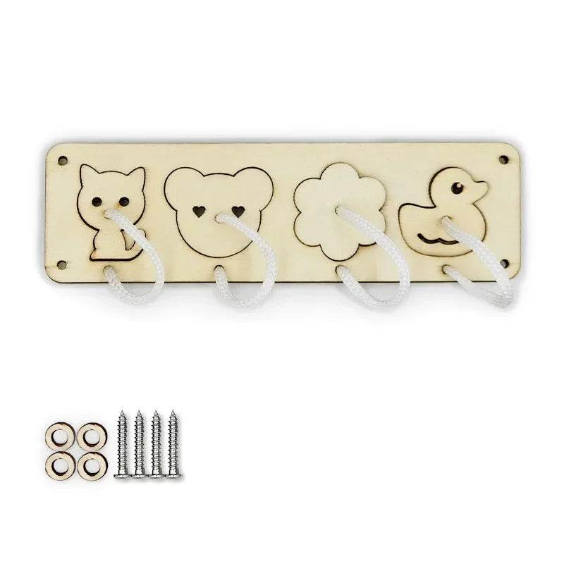 DIY Montessori Busy Board Wooden Toy Accessory Animal Hourglas Alarm Clock Mirror Educational Unlock Sensory Toy - ToylandEU