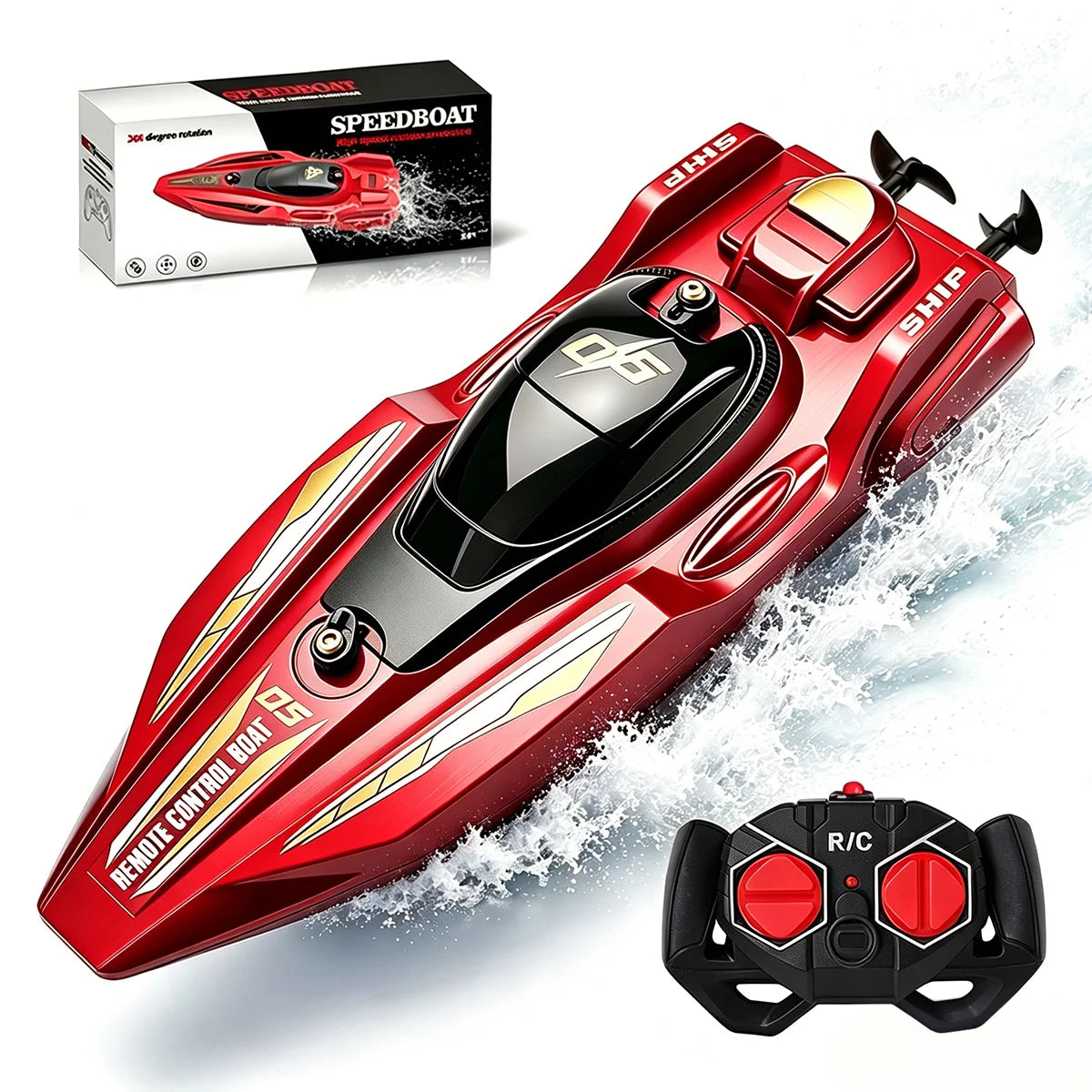 RC Speed Boat Set | Dual Motor | 2.4GHz 4-Channel MODE2 | 2 Pack