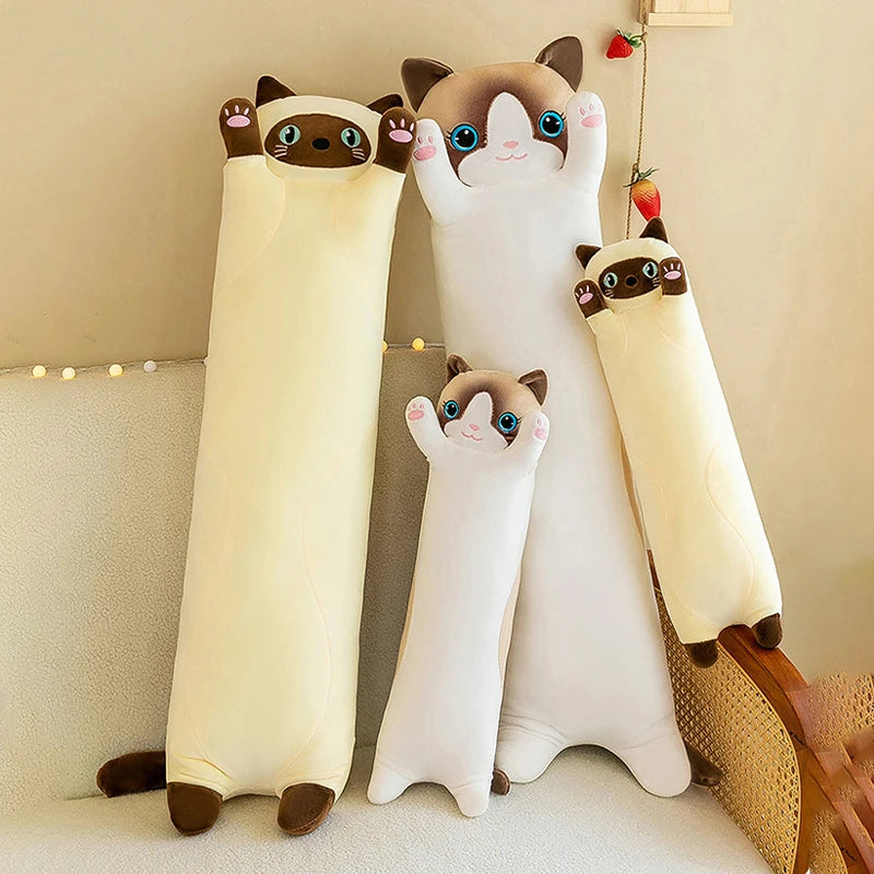 Plush Cat Pillow | Long Sleepy Shape | Toylandeu™