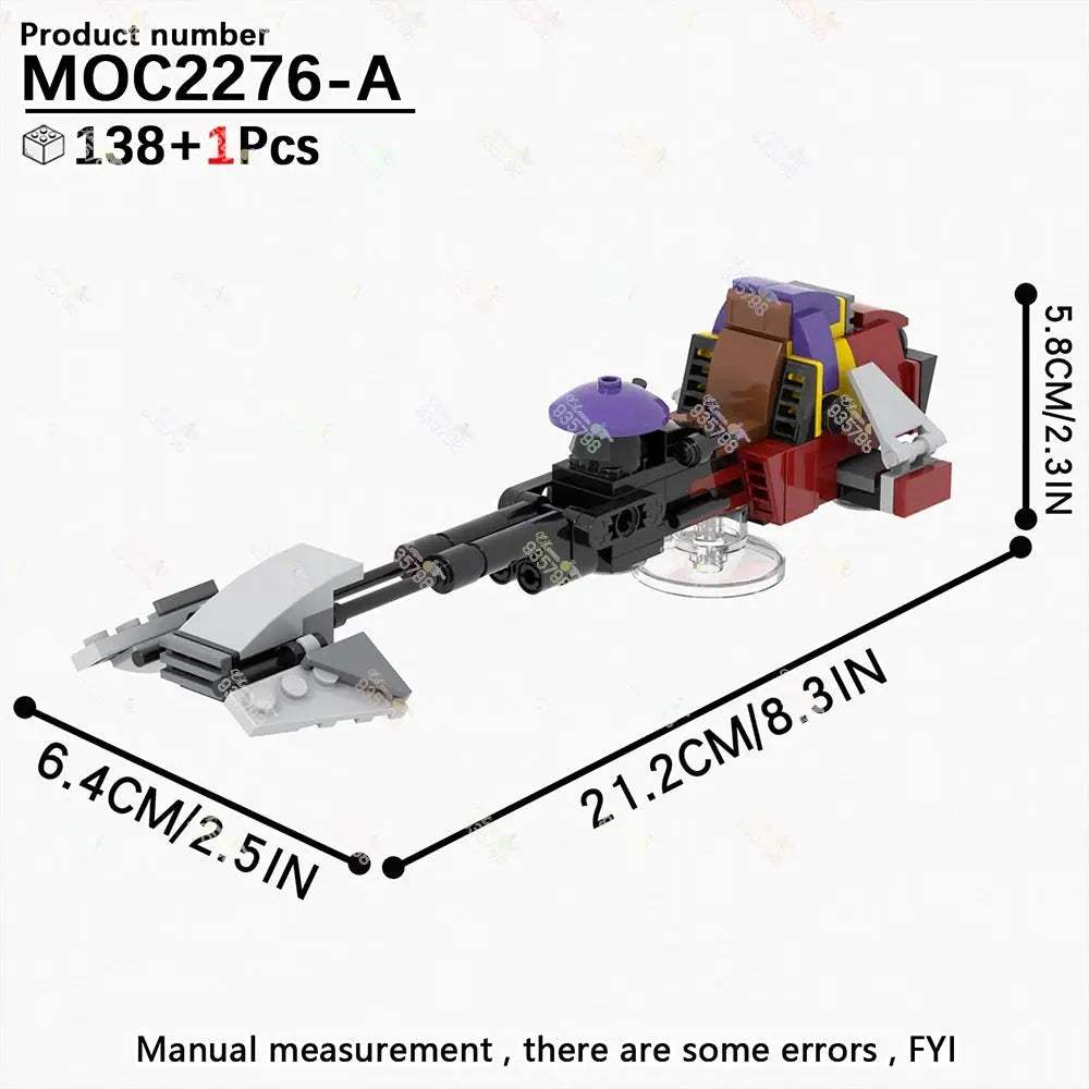 MOC Space Wars Movie Series Interplanetary Flying Motorcycle Combat Robot Airship Scout Building Blocks DIY Brick Kids Toy Gifts - ToylandEU
