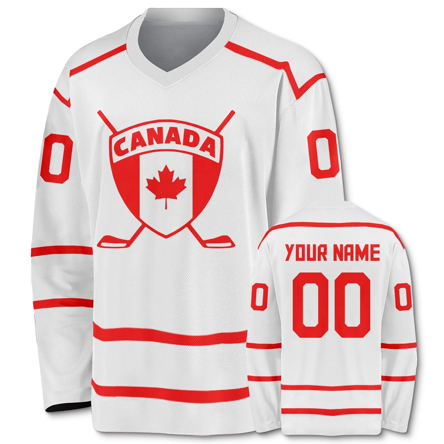 Personalized Canada Ice Hockey Jersey - Custom Name & Number for Men, Women, Youth & Kids - Ideal Fan Apparel