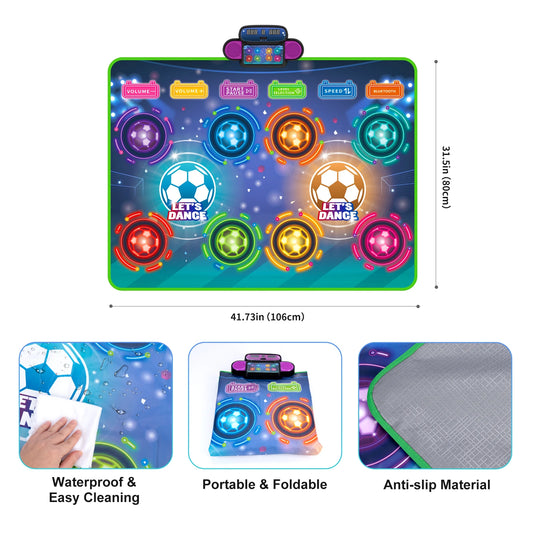 Kids Electronic Dance Mat Bluetooth Light Interactive Educational Toy