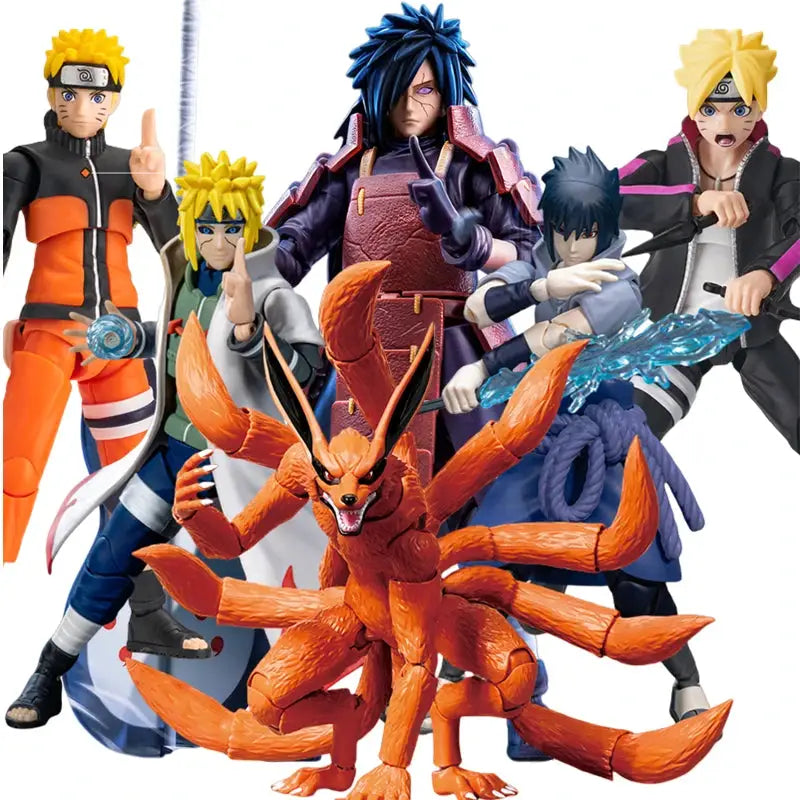BLOKEES Original NARUTO Uchiha Madara Kyuubi Kurama Sasuke Minato Bijyudama Shippūden Bijuu Assembled Action Figure Toy Model - ToylandEU