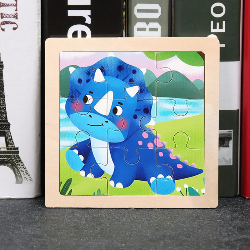 Wooden Jigsaw Puzzle | 11x11 cm | 3D Puzzle | Animal Cartoon Theme