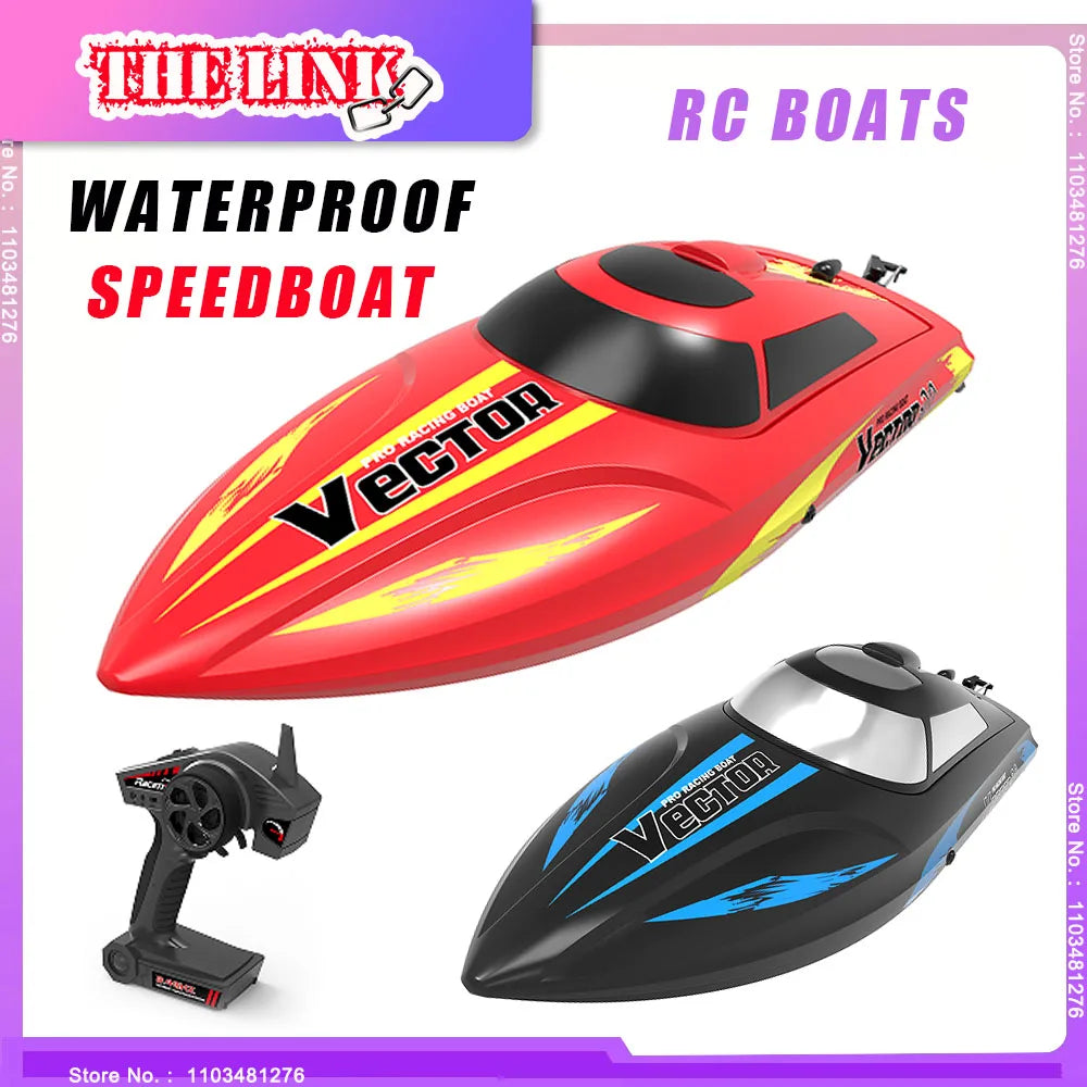 RC High-Speed Waterproof Brushless Electric RC Speedboat for Kids - 2.4GHz Remote Control Birthday Gift for Boys