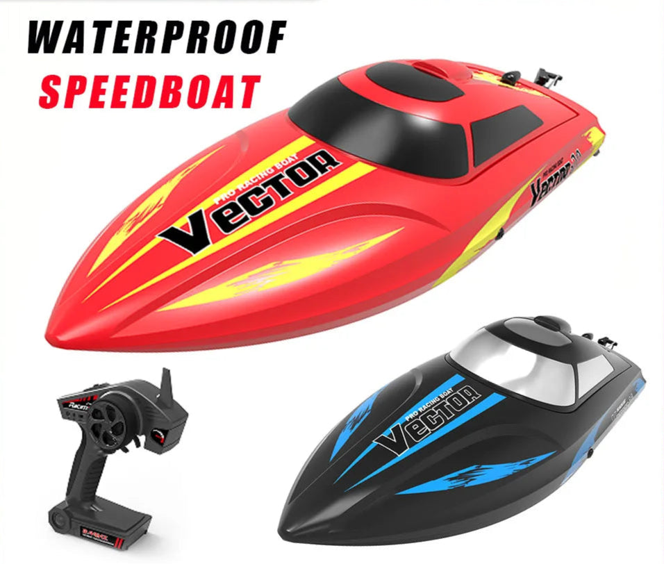 RC High-Performance Waterproof Electric RC Speedboat for Kids - 2.4GHz Remote Control Racing Boat Birthday Gift for Boys