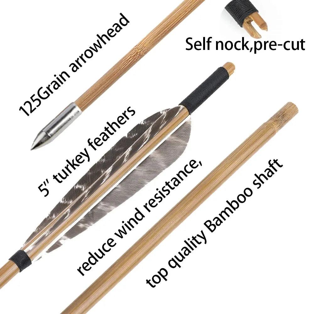 Bamboo Arrows | 33 Inch 12 Pack | Toylandeu™