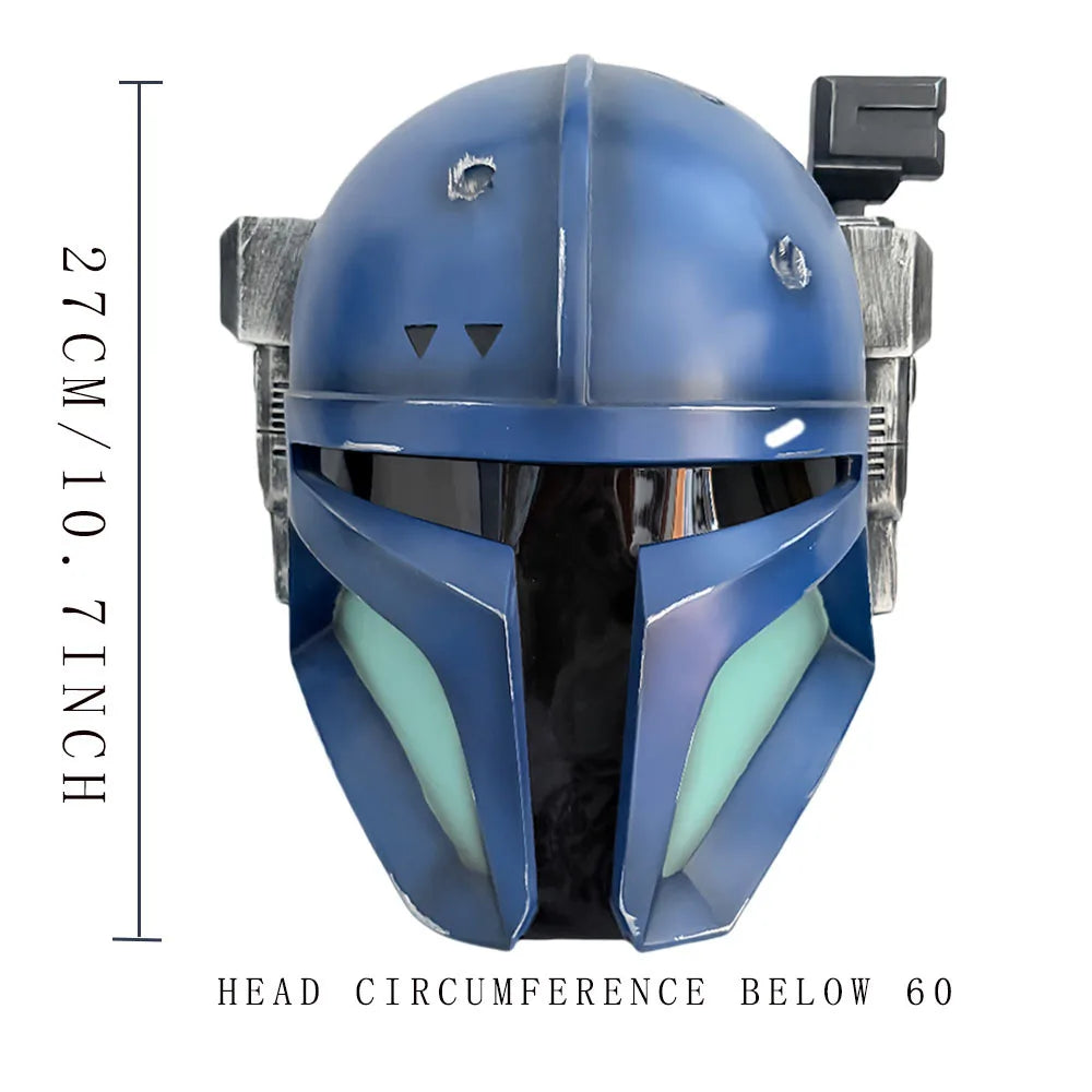 Blue Mandalorian Helmet Mask For Adults Premium Cosplay Prop