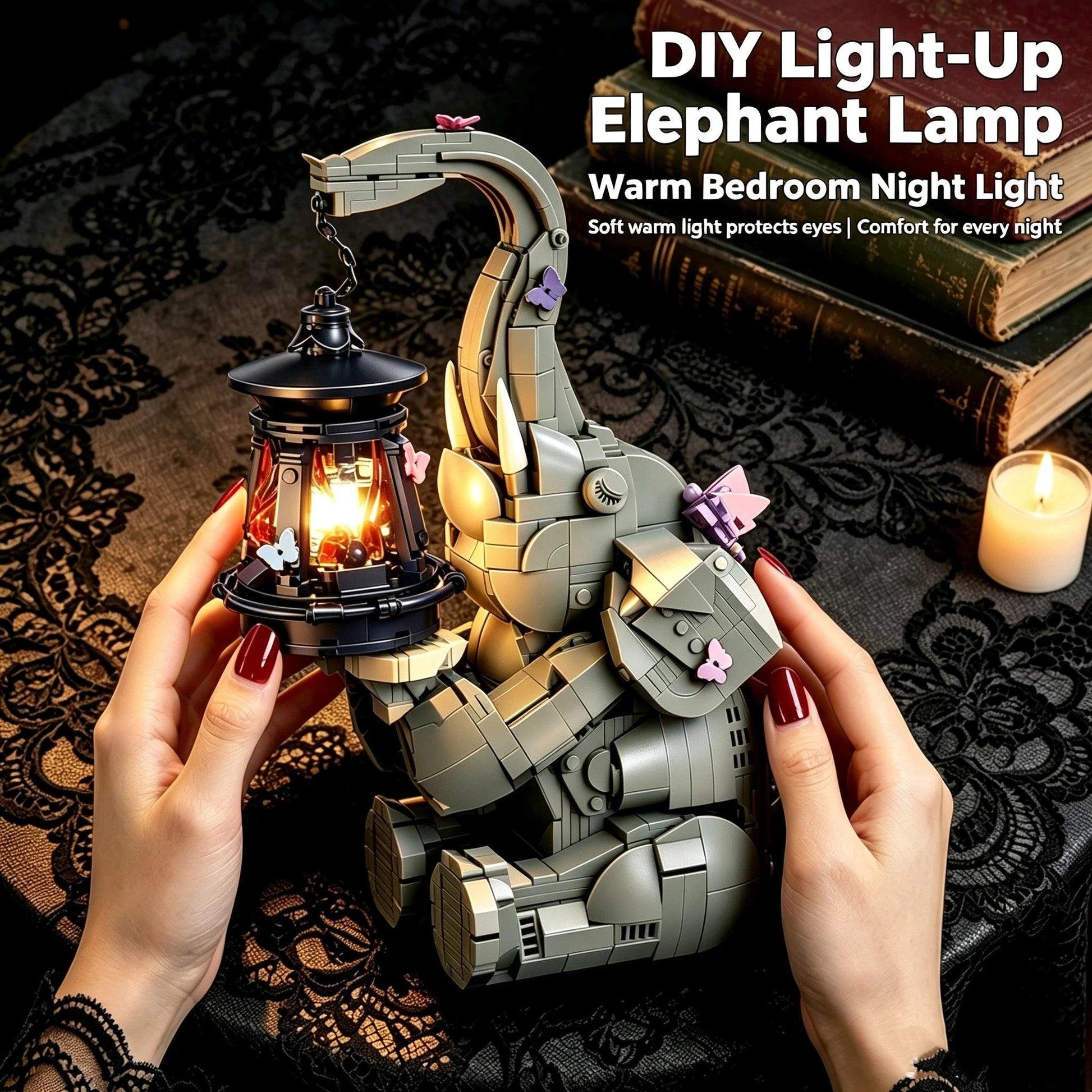 Elephant Blocks Set | 1106 Pcs Night Light | Toylandeu™