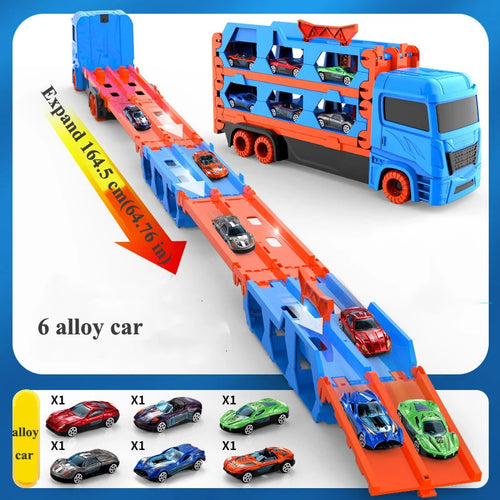 Foldable Large Car Transporter Truck with Racing Track for Kids ToylandEU.com Toyland EU