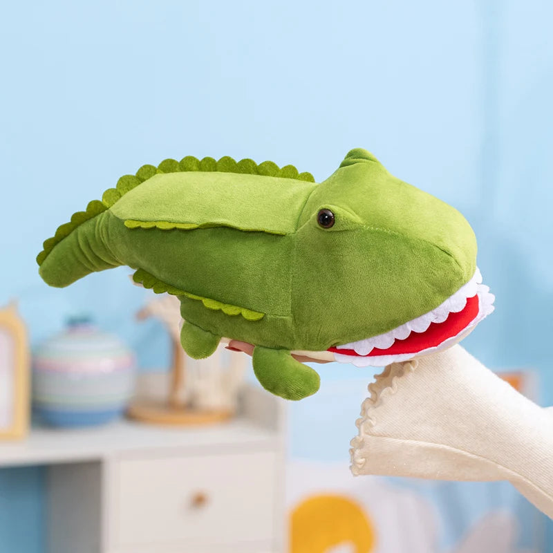 Green Crocodile Hand Puppet | Soft Cotton Plush | Realistic Texture | Ages 3 To 12