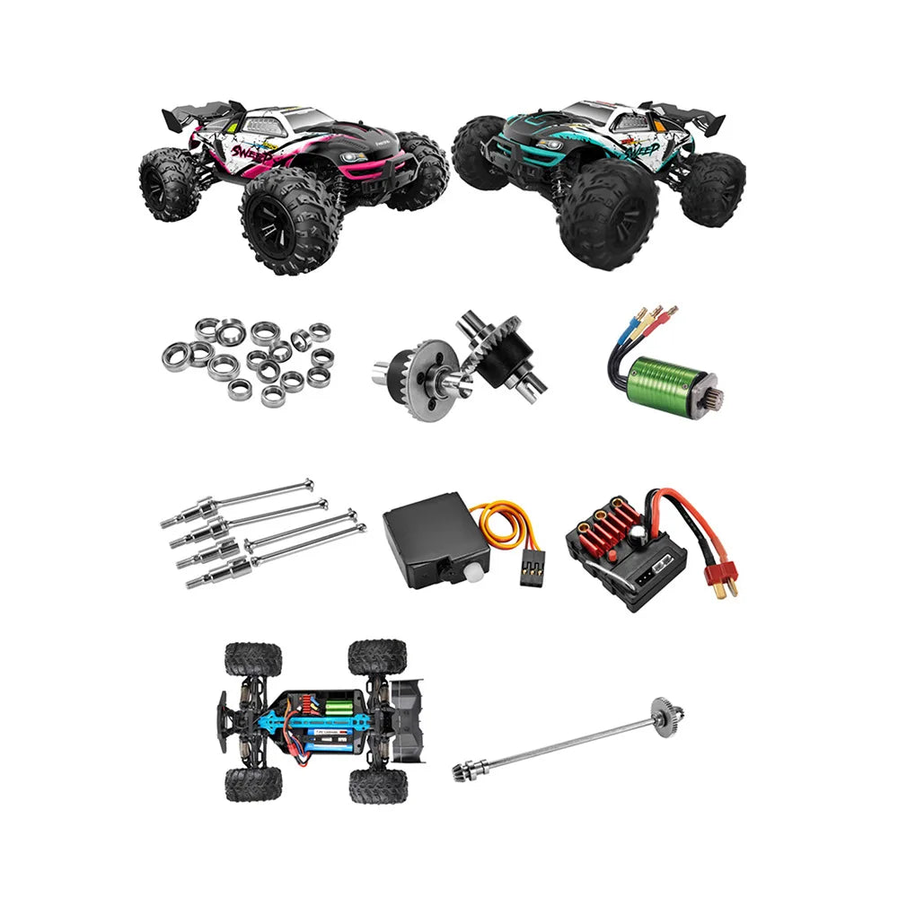 RC High-Speed 1:16 4WD Brushless Remote Control Monster Truck - 75KM/H Off-Road Adventure with LED Lights for Boys