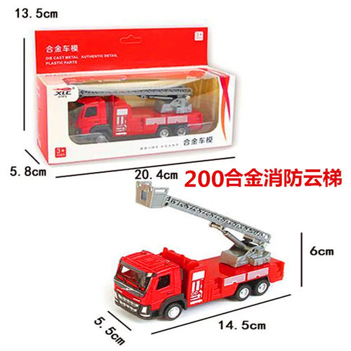 Large Children's Red Alloy Fire Truck Toy 1:50 with Metal Sliding Ladder ToylandEU.com Toyland EU