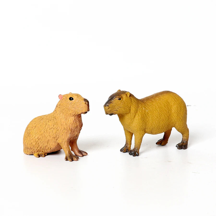 Hand-Painted Forest Animal Figures Set with Otters, Meerkat, and Beaver Model - ToylandEU