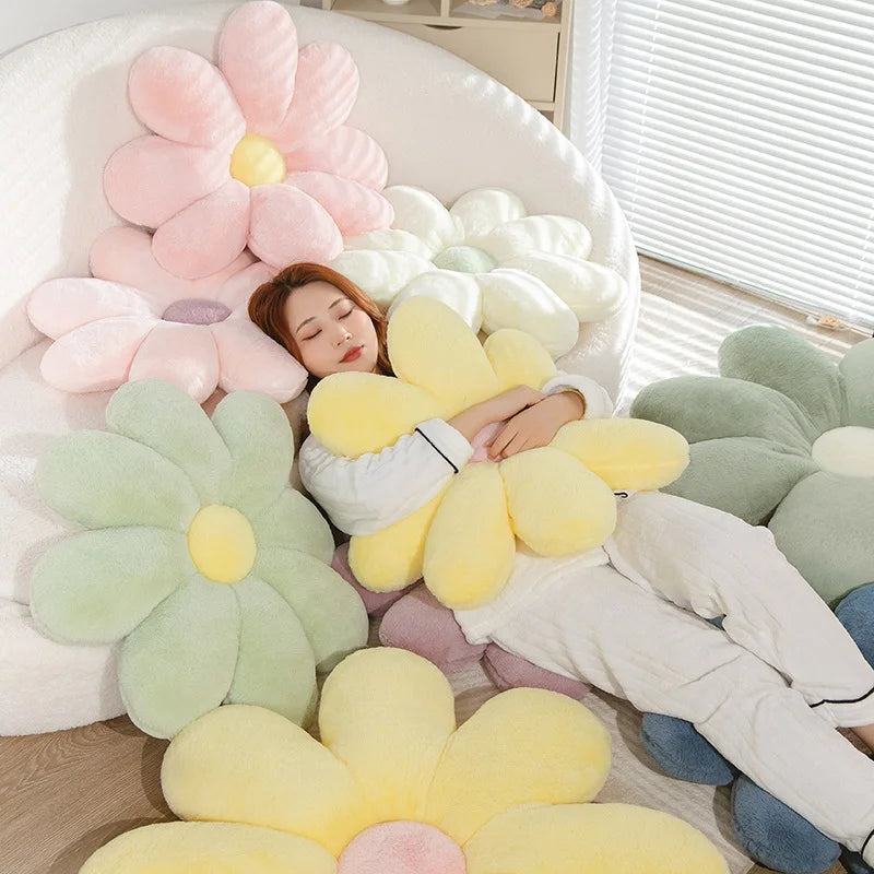 Daisy Plush Pillow | 60/80cm Size | Soft Fluffy Flower Plush | Home Cushion