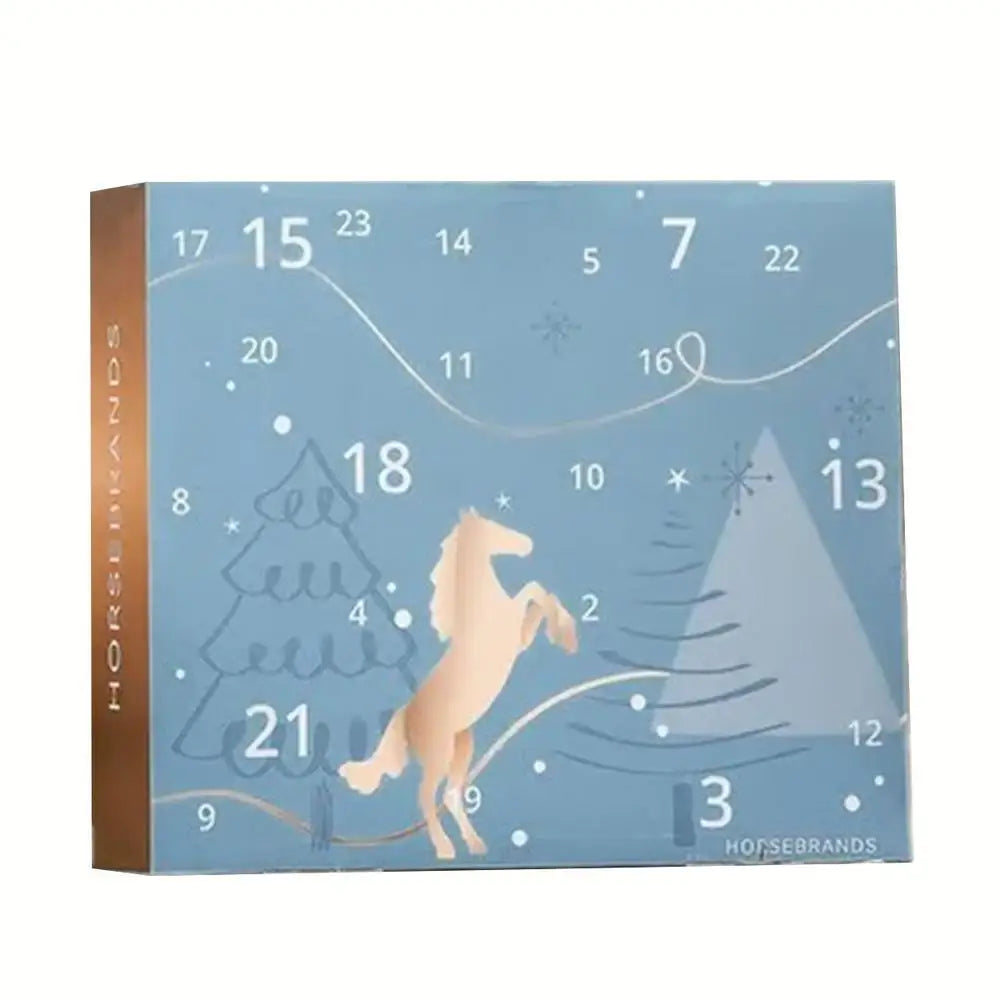 Advent Calendar | Horse Theme Paper Doors | 32 x 22 x 4 cm | Gift For Riders And Equestrian Lovers