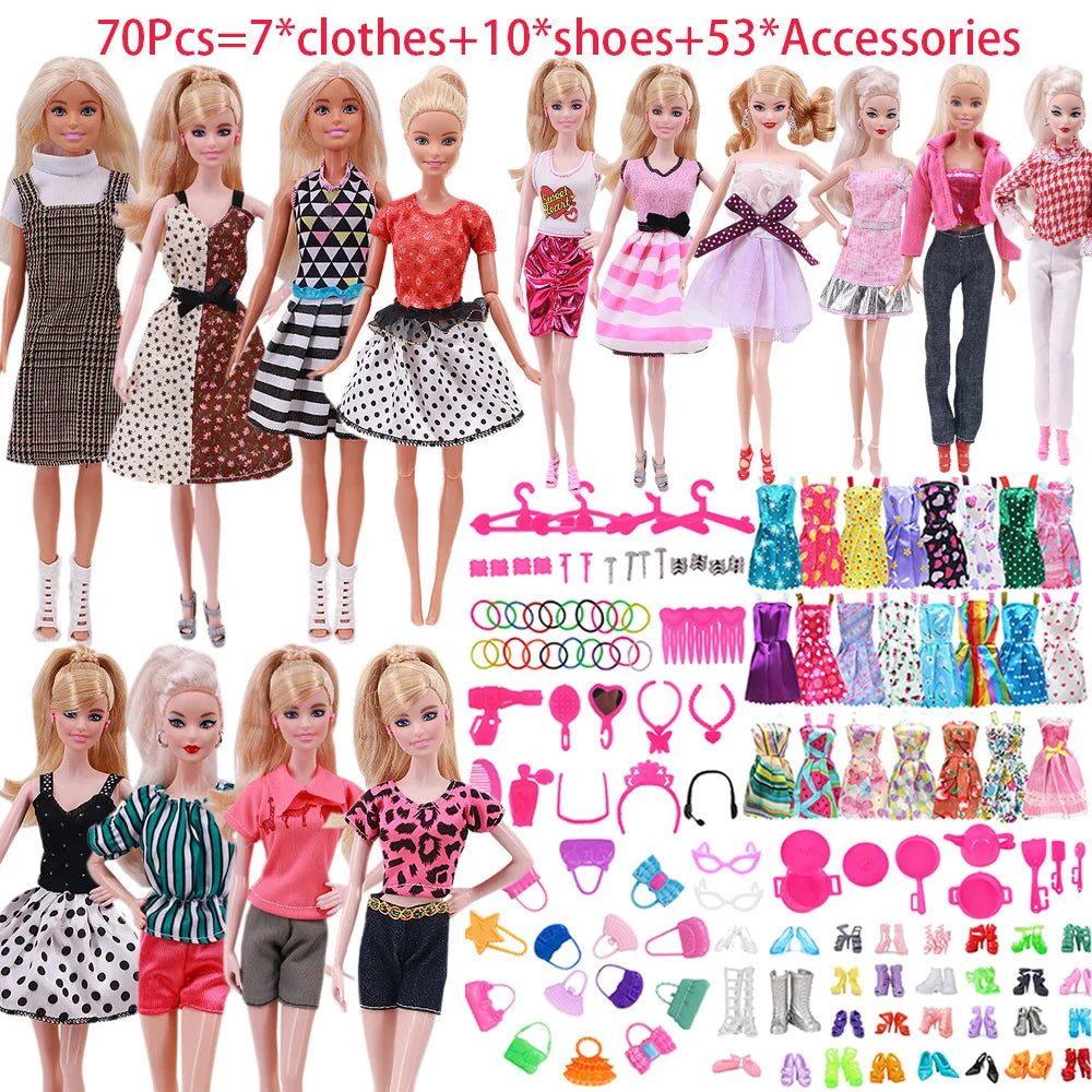Complete 30cm Doll Accessories Set With Clothes Shoes Jewelry