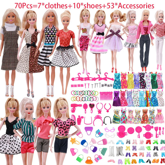 Complete 30cm Doll Accessories Set With Clothes Shoes Jewelry