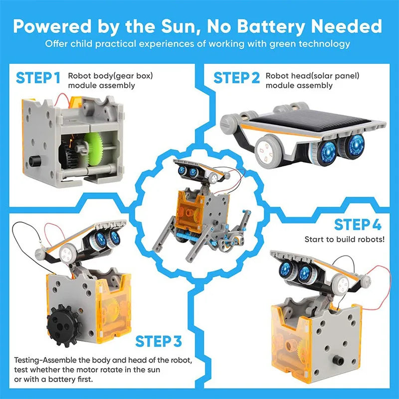 High-Tech 12-In-1 Solar Robot Kits for Creative STEM Learning and Play - ToylandEU