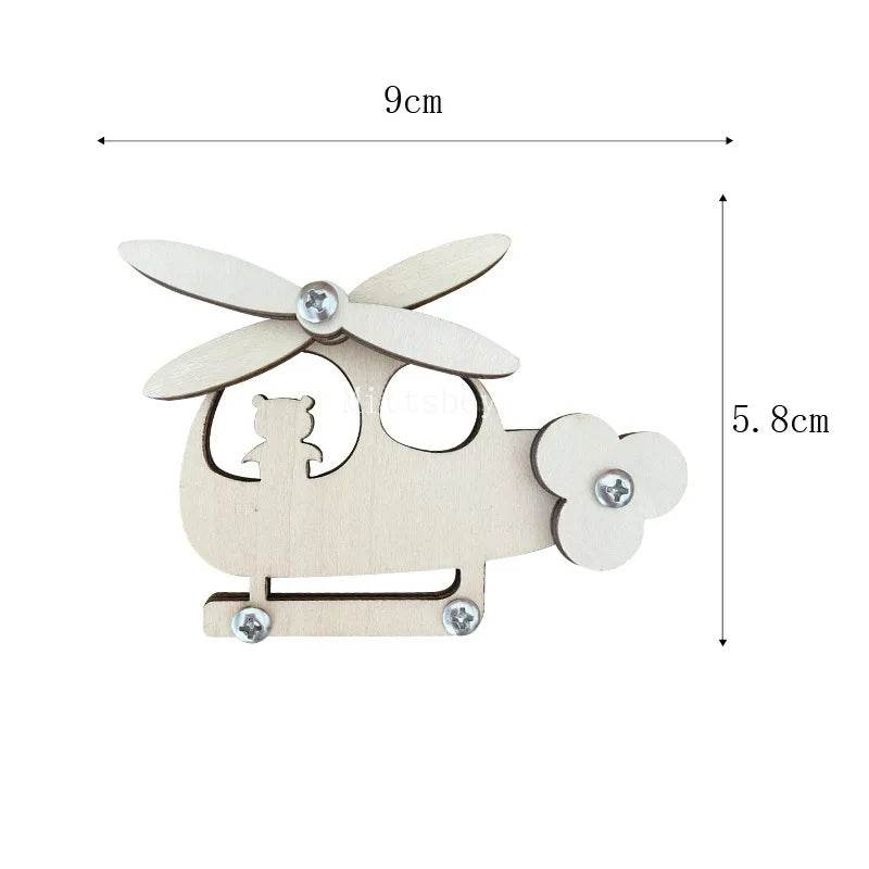 Montessori Busy Board DIY Wooden Accessories Educational Toy for Children with Castle Bulldozer Helicopter and Early Learning Activities - ToylandEU