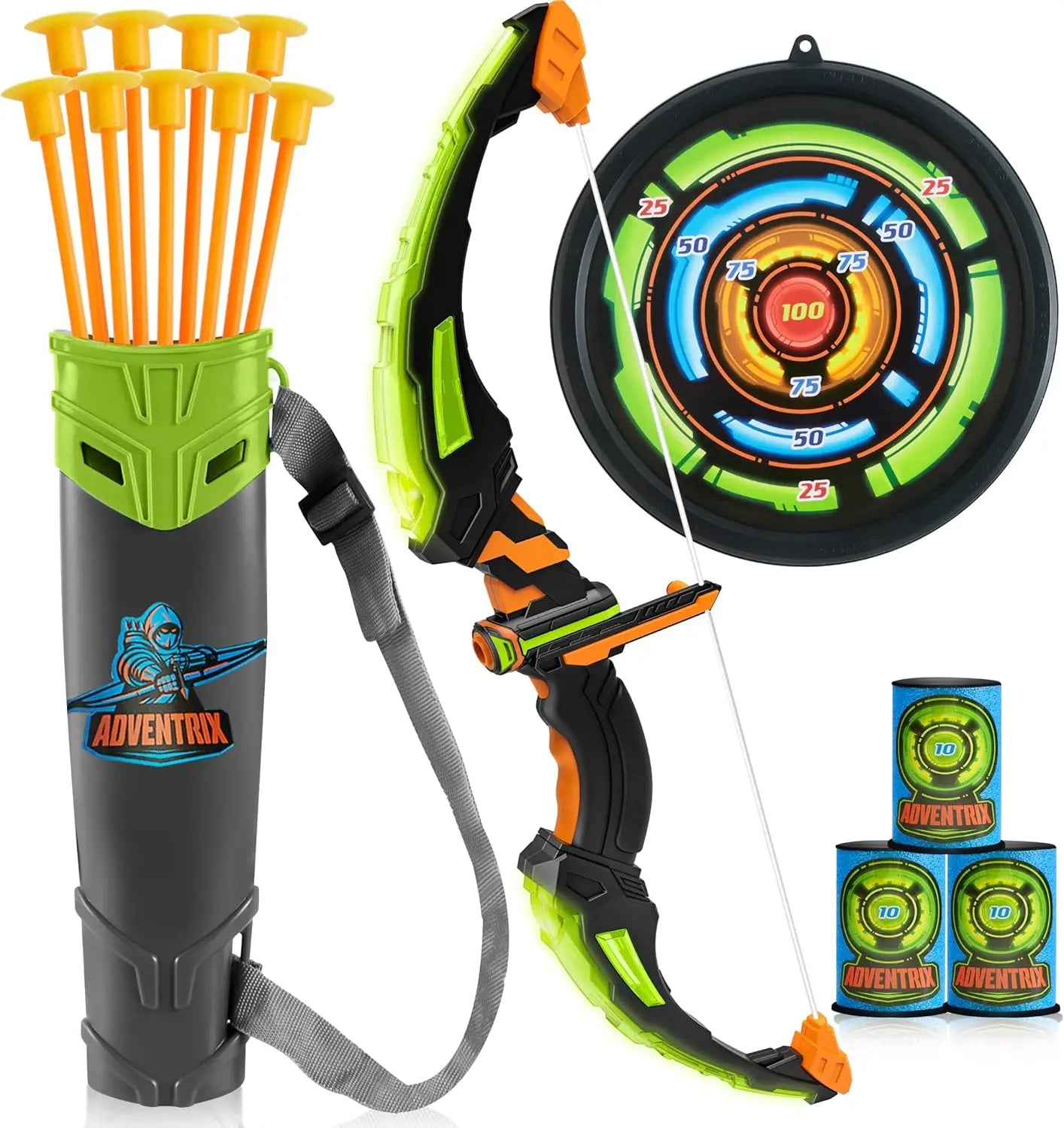 Kids Archery Set With LED Light Up Arrows Outdoors