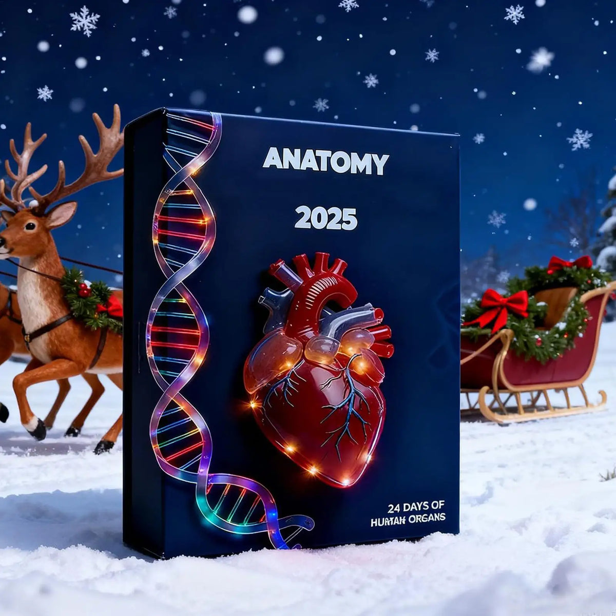Advent Calendar | 24 Day Anatomy Organ Ornaments | 2D Acrylic Pendants | For Doctors Nurses And Students