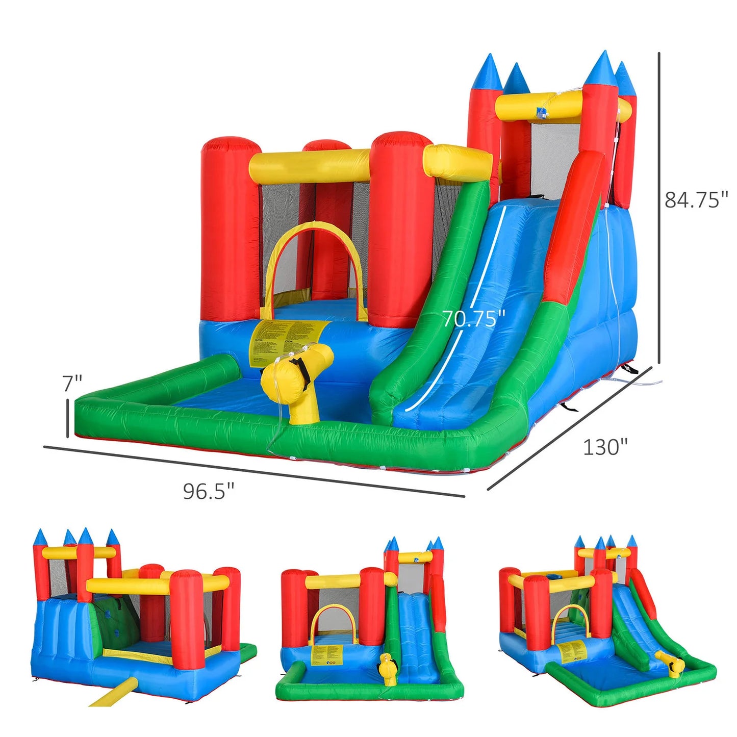 Inflatable Water Slide With Blower For Backyard Fun