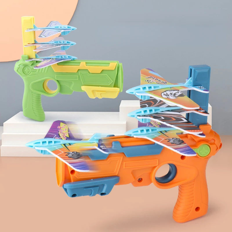 Airplane Launcher Bubble Catapult with 3 Small Planes - Easy Install and Play - ToylandEU