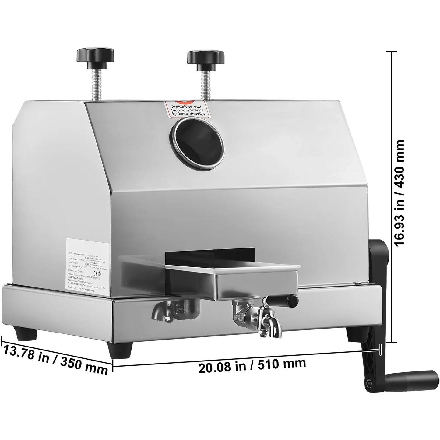 Commercial Sugar Cane Juicer High Output With Stainless Rollers - ToylandEU