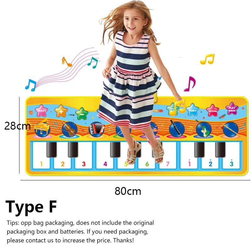 Kids Keyboard Musical Mat With Interactive Modes And Animal Sounds
