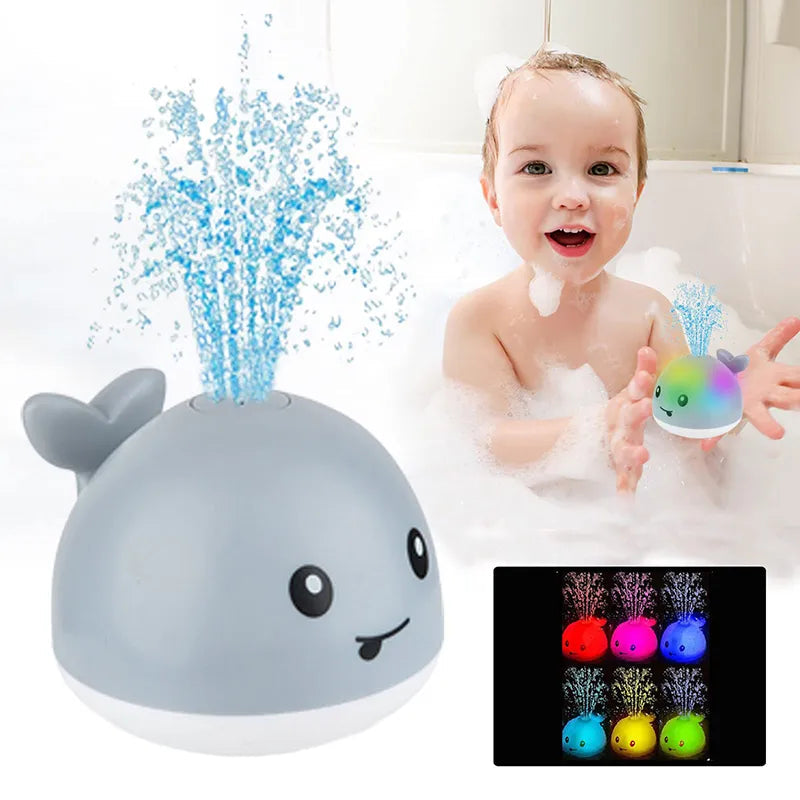 Whale Baby Bath Toy with Automatic Sprinkler and Flashing Lights for Fun and Engaging Bath Time