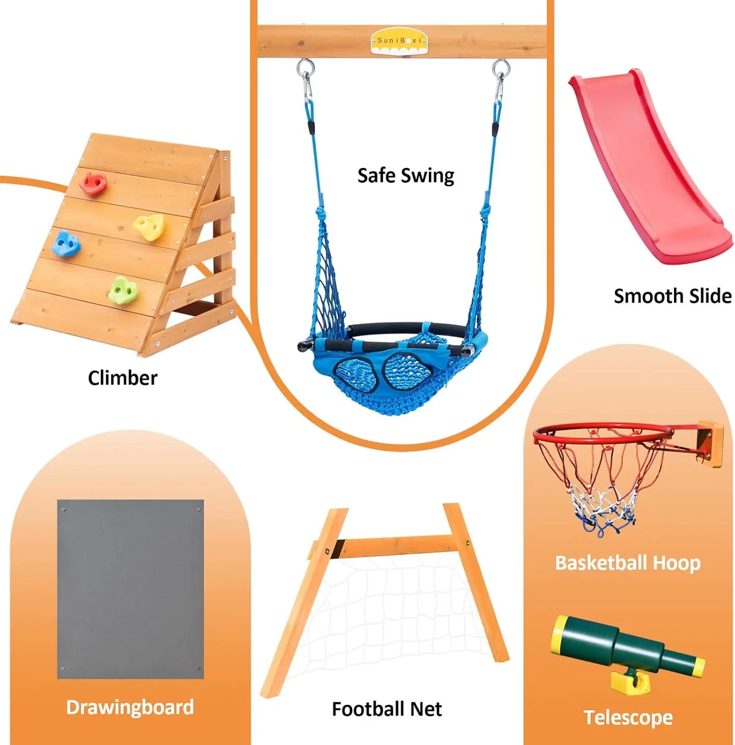 Backyard Toddler Playground Set With Durable Slide And Swing