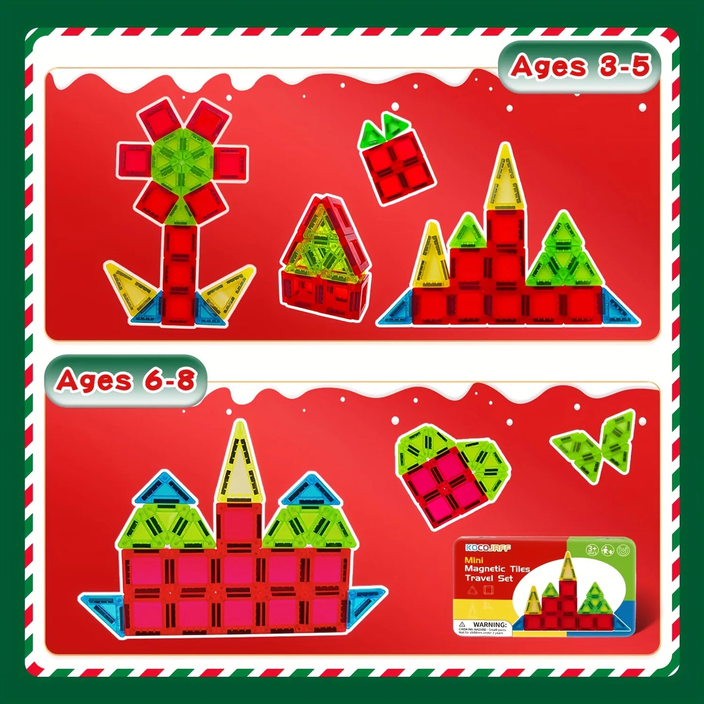 Magnetic Building Blocks Set | Ages 4-6 | Plastic Magnetic Blocks | Set