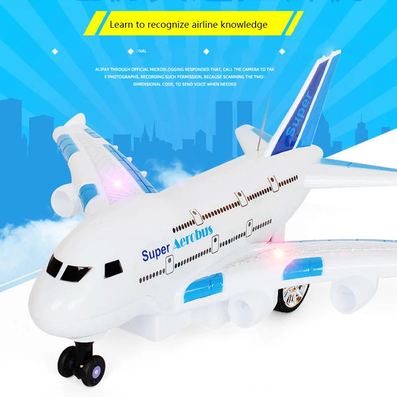 RC Remote Control Electric Airplane Toy for Kids - Musical Lighting and DIY Features for Outdoor Fun