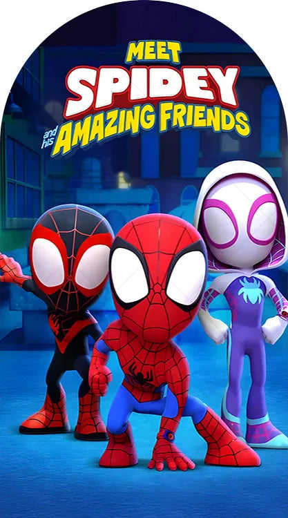 Photography Backdrop | Spider Man Theme | Polyester Fabric | Custom Name And Age