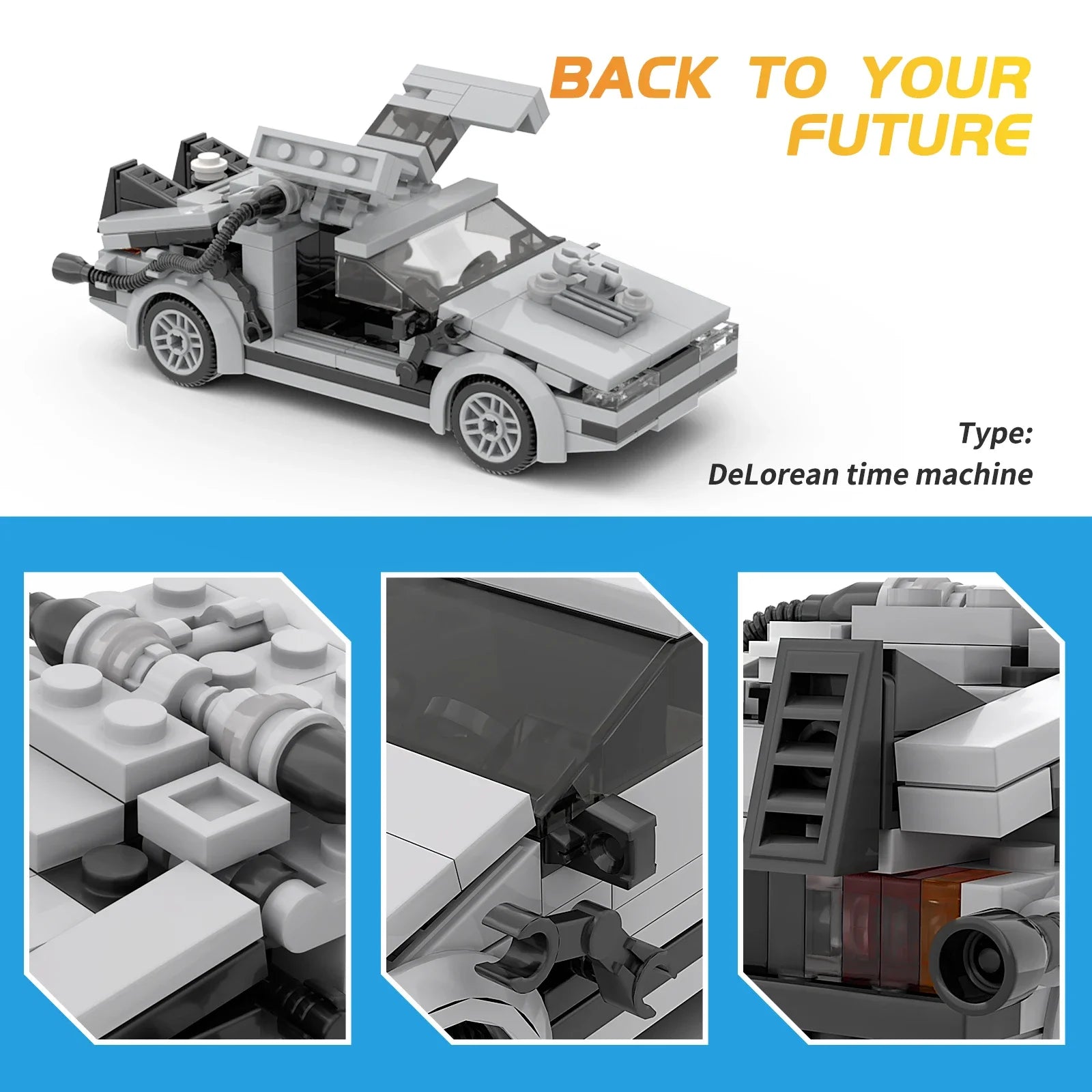 Back To The Future Time Machine Car Building Blocks - Educational Set - ToylandEU